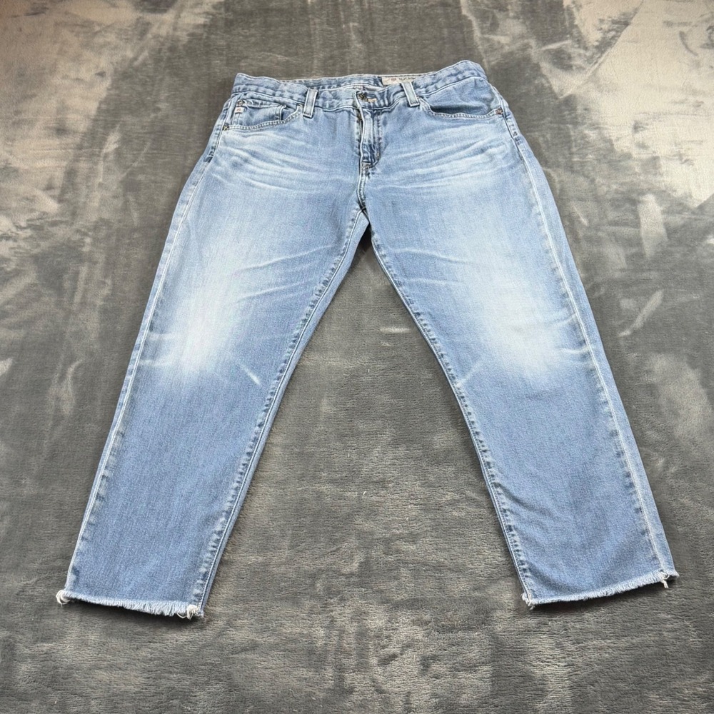 AG Adriano Goldschmied AG-ed Denim Light Wash Raw Hem Straight Jeans 28R
